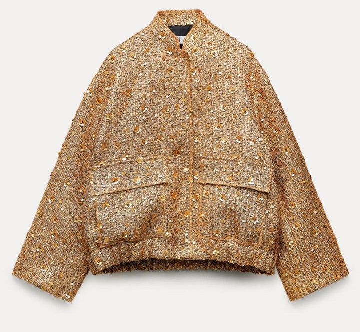 Drune | Paillettenjacke Glänzender Look Elegante Aussage