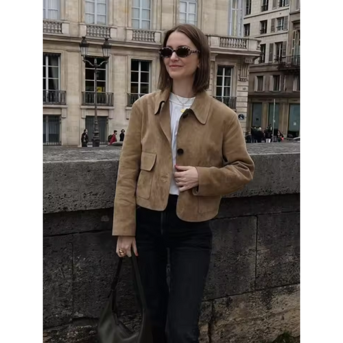 Drune | Kurze Jacke mit Knöpfen und Langen Ärmeln für Damen