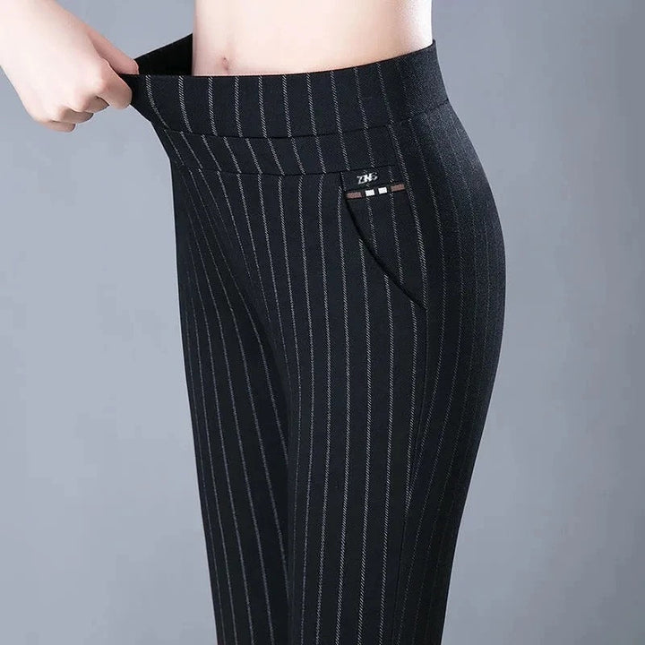 Drune Casual Hose | Elegante Damen-Hose mit hohem Bund und Streifen