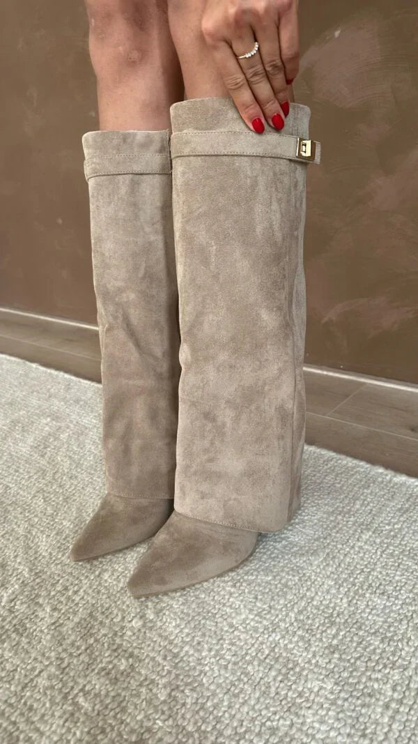 Drune | Hochwertige kniehohe Stiefel aus Wildleder