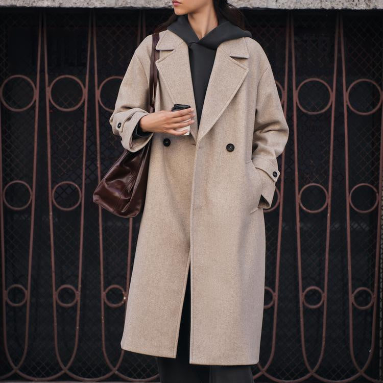 Drune | Trenchcoat - Wollmischung - Oversized Fit - Doppelt gefertigt - Klassisches Design