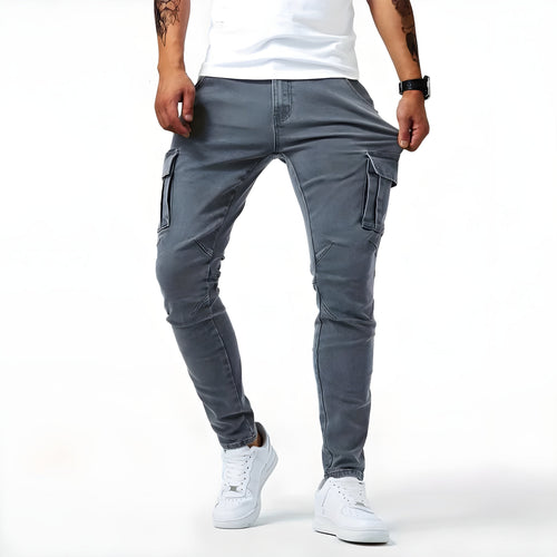 Drune | Denim Cargo-Hose mit elastischem Bund für Männer