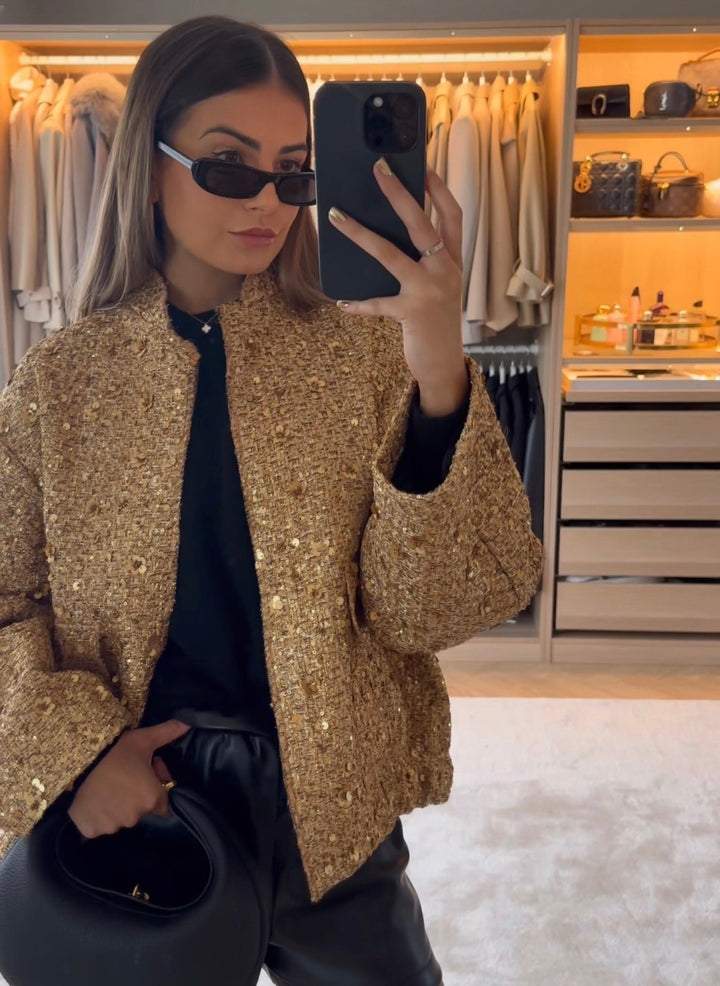 Drune | Paillettenjacke Glänzender Look Elegante Aussage