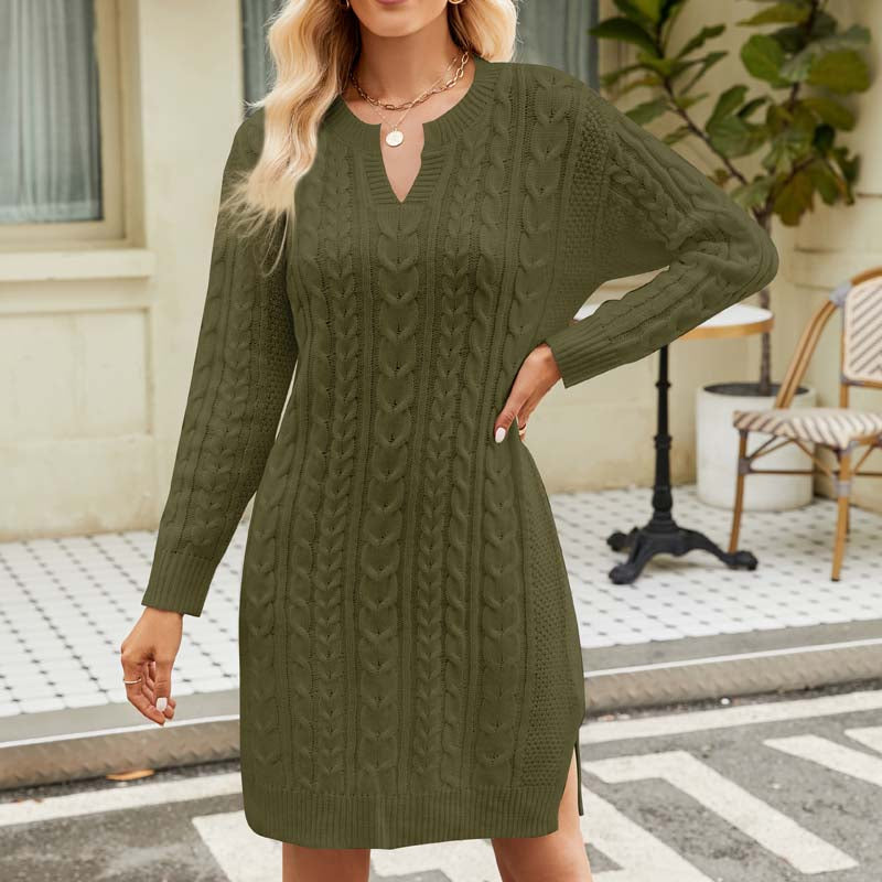 Drune Kleid | Lässiges Strickkleid mit Zopfmuster