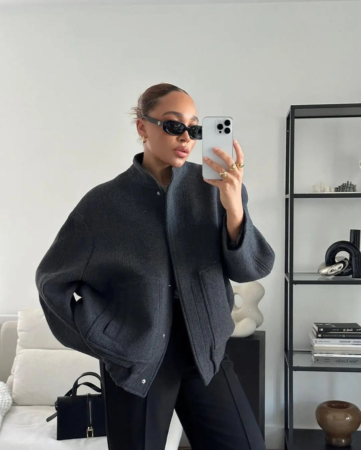 Drune | Tweed Bomber Oversized - Bestseller Herbstjacke