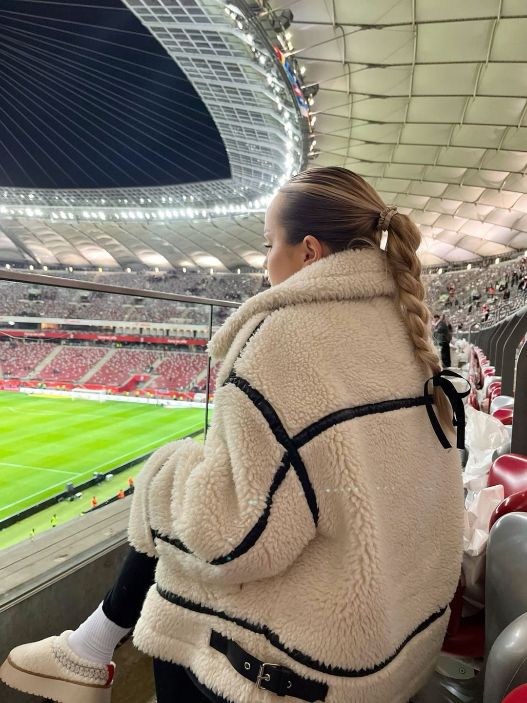 Drune | Shearling-Jacke - Übergroßer Schnitt - Weiche Textur - Warme Fütterung - Reißverschlussöffnung