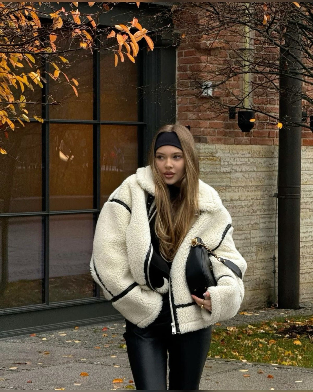Drune | Shearling-Jacke - Übergroßer Schnitt - Weiche Textur - Warme Fütterung - Reißverschlussöffnung