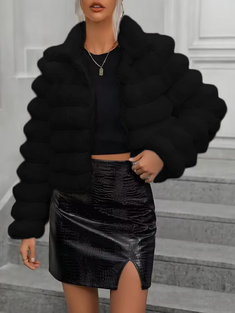 Drune | Raffinierte kurze Jacke aus Kunstpelz für Damen