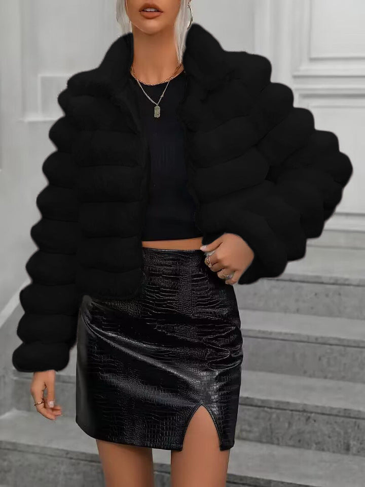 Drune | Raffinierte kurze Jacke aus Kunstpelz für Damen