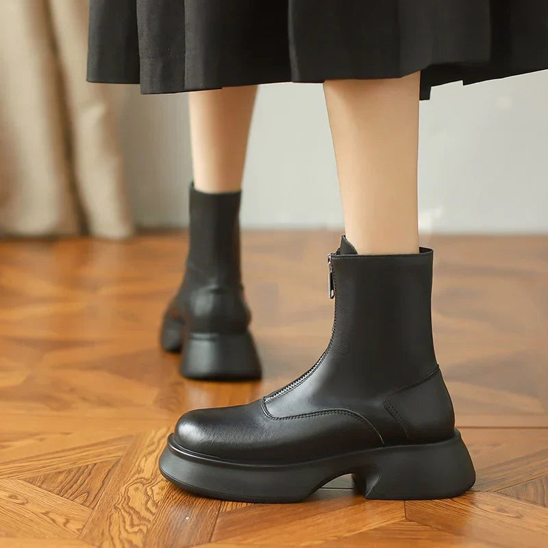 Drune | Echtes Leder Modefell Winterstiefel