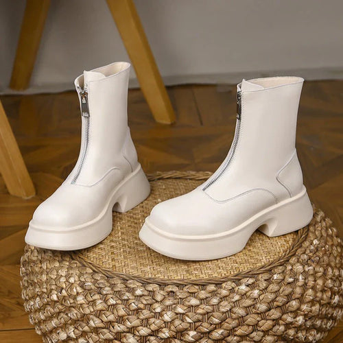 Drune | Echtes Leder Modefell Winterstiefel