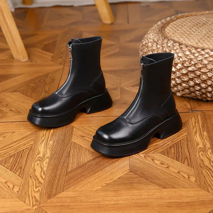 Drune | Echtes Leder Modefell Winterstiefel