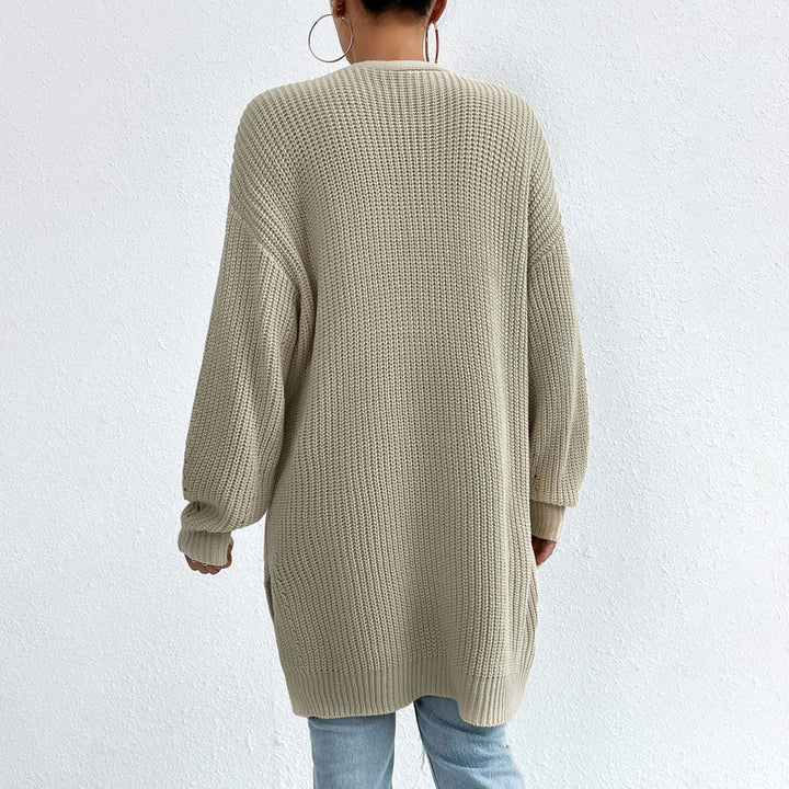 Drune | Einfarbige Elegante Strickjacke Mit Taschen
