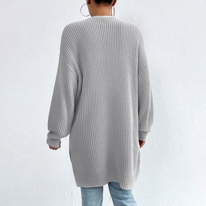 Drune | Einfarbige Elegante Strickjacke Mit Taschen