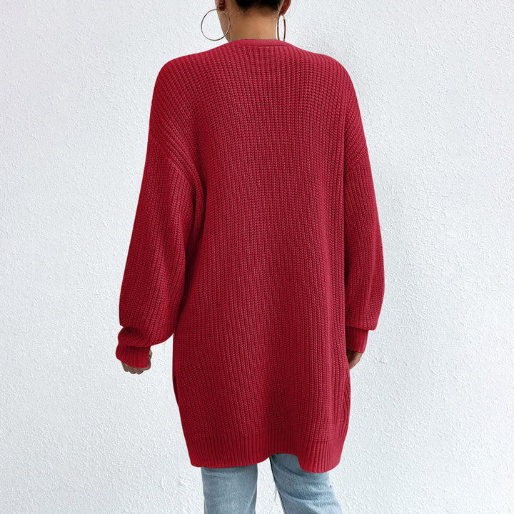 Drune | Einfarbige Elegante Strickjacke Mit Taschen