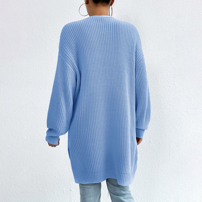 Drune | Einfarbige Elegante Strickjacke Mit Taschen
