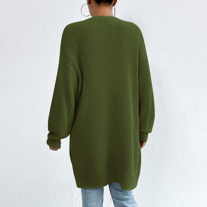 Drune | Einfarbige Elegante Strickjacke Mit Taschen
