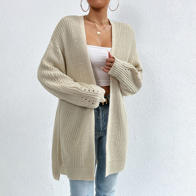 Drune | Einfarbige Elegante Strickjacke Mit Taschen