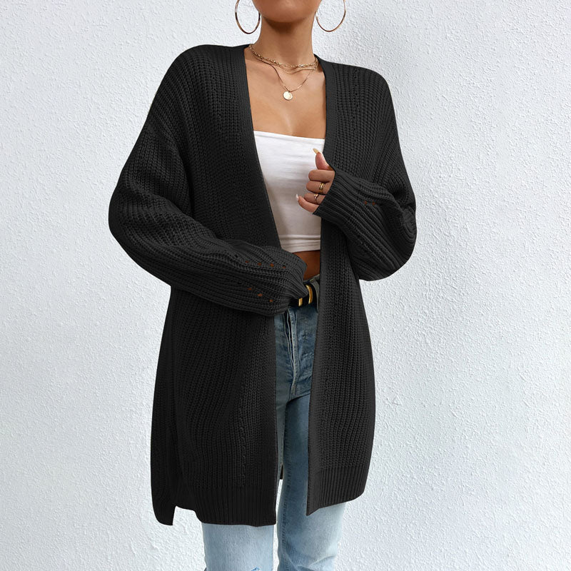 Drune | Einfarbige Elegante Strickjacke Mit Taschen