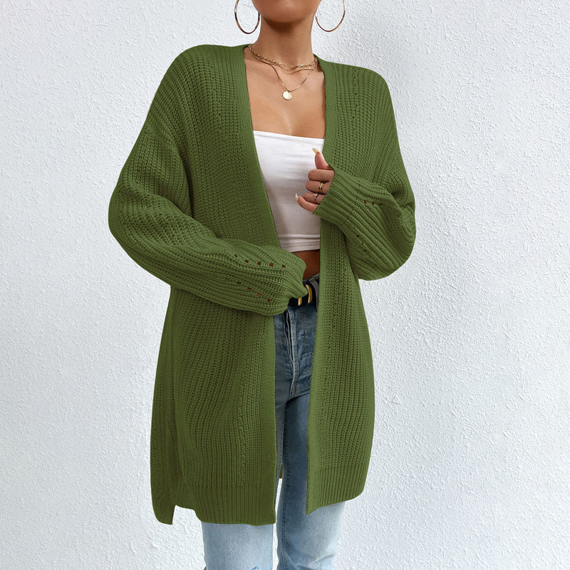 Drune | Einfarbige Elegante Strickjacke Mit Taschen