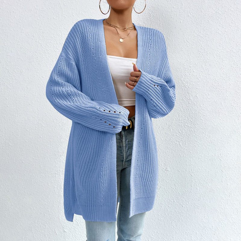 Drune | Einfarbige Elegante Strickjacke Mit Taschen