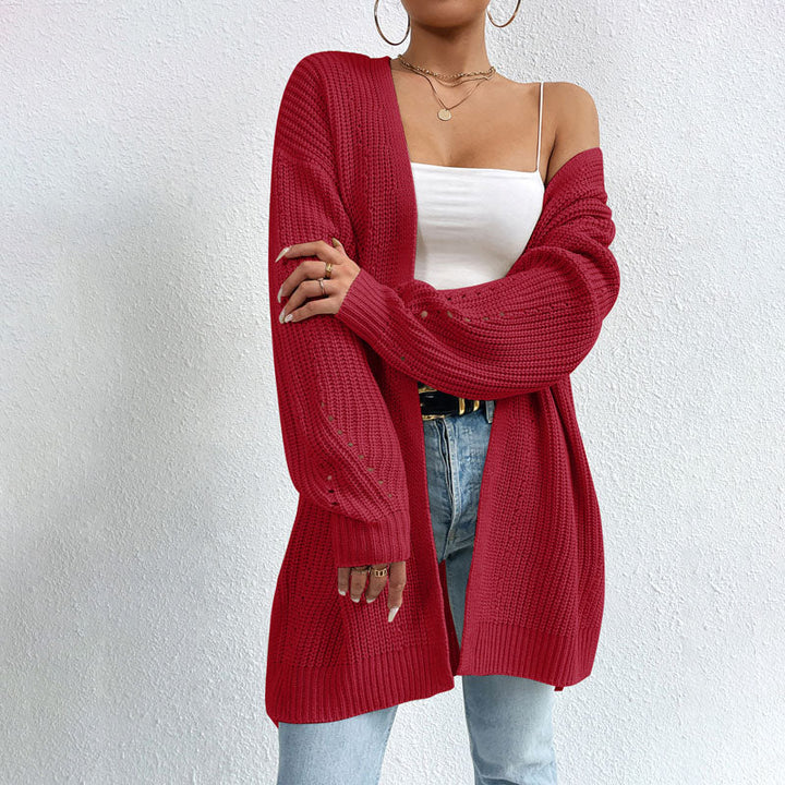 Drune | Einfarbige Elegante Strickjacke Mit Taschen