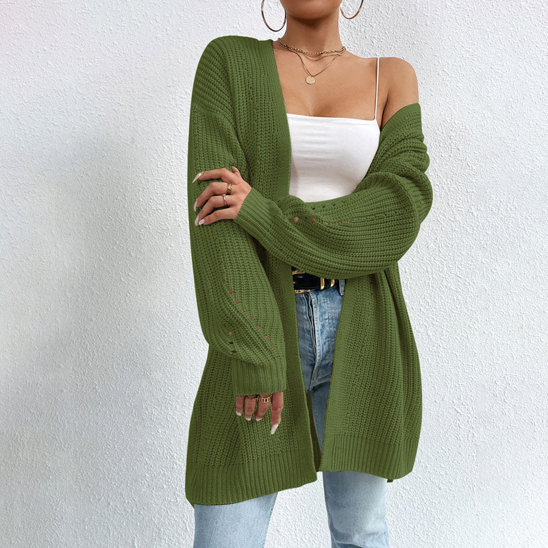 Drune | Einfarbige Elegante Strickjacke Mit Taschen