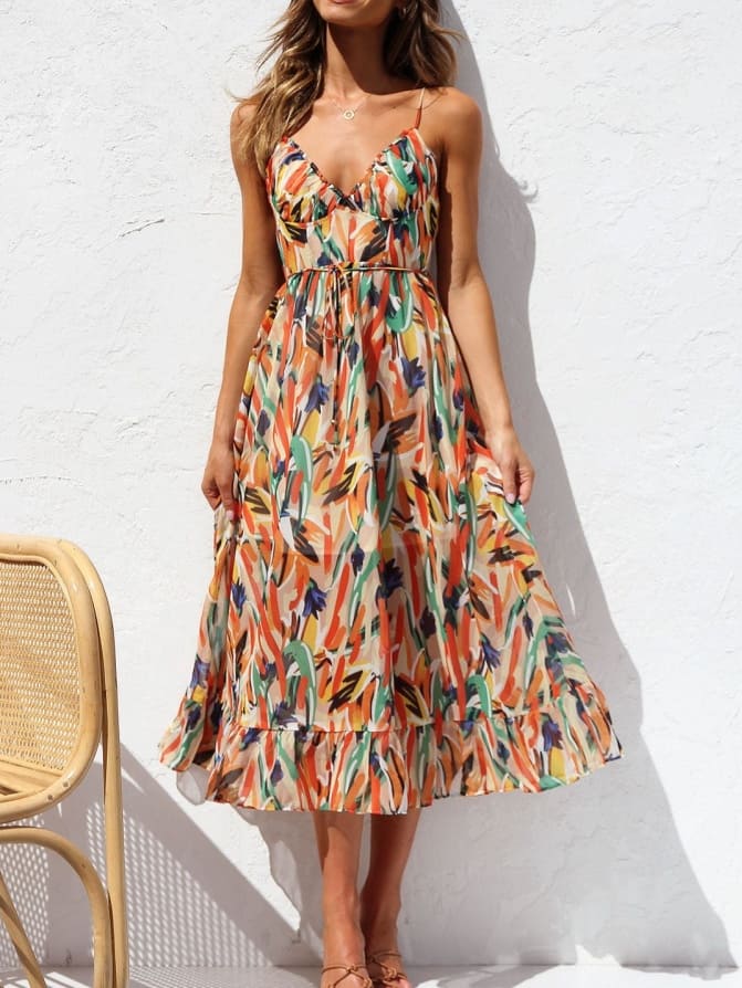 Drune | Damenkleid Mit Blumenmuster Und Rüschen