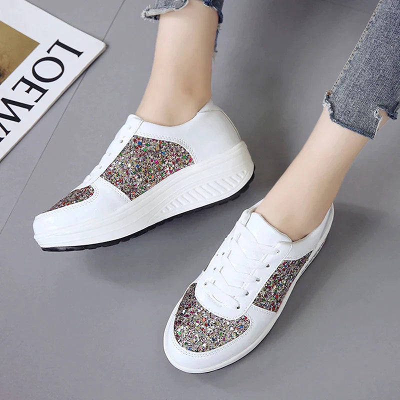 Drune - Rutschfeste Metallic Leder Glitzer Schuhe