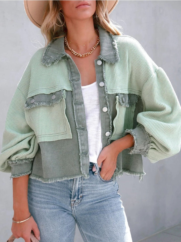 Drune | Gekürzte Jacke Patchwork Design Statement Ärmel