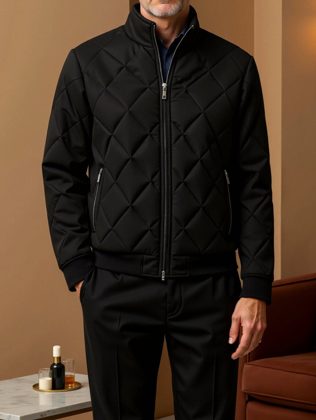 Drune | Herren Winterjacke mit klassischer Passform und vorderem Reißverschlussverschluss
