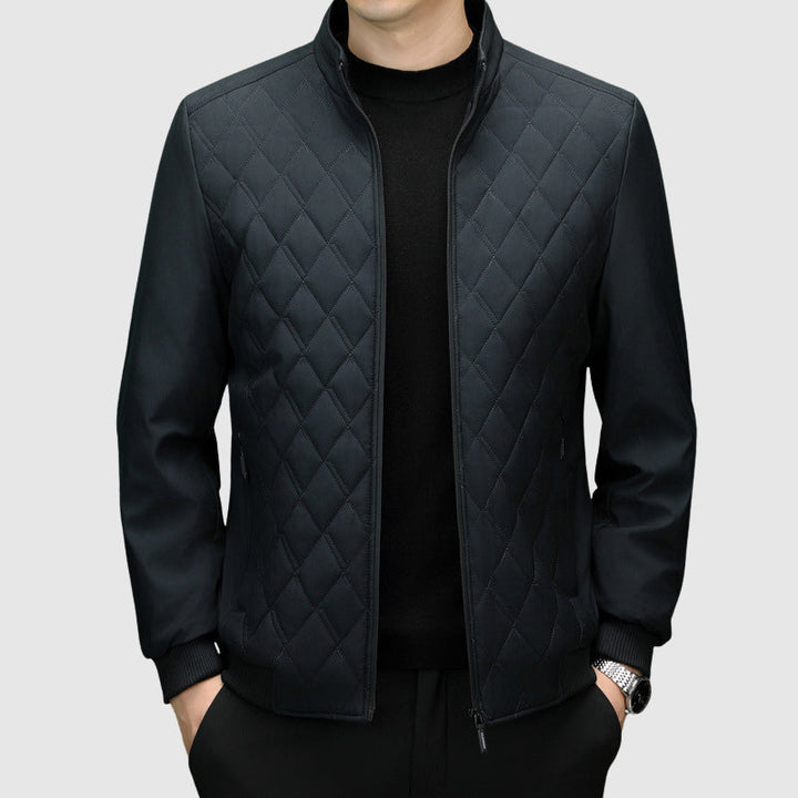 Drune | Herren Vollzip-Jacke - Gestepptes Brustdesign mit Stehkragen