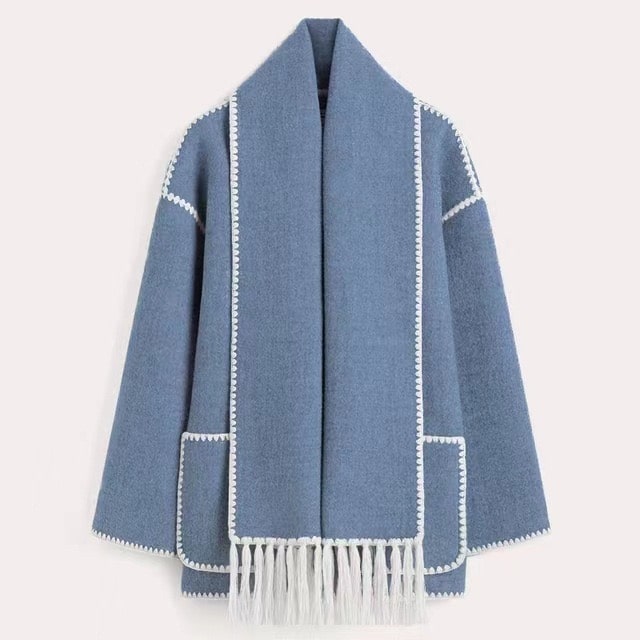 Drune | Warmen Wollmantel für Damen - Grau - Elegant und stilvoll