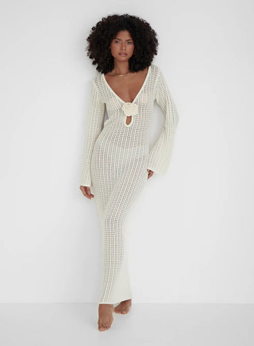 Drune | Rückenfreies Strickkleid Beige