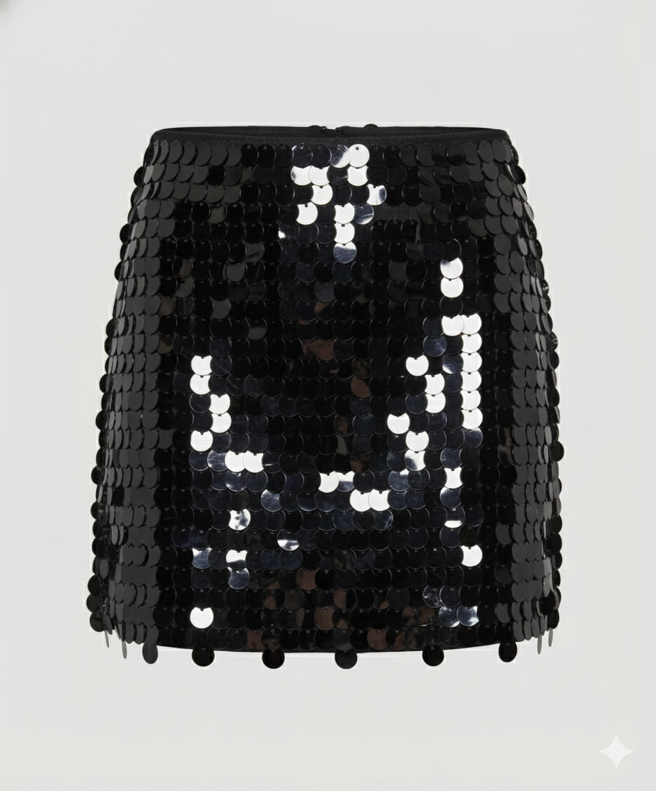 Eleganter Pailletten Rock Damen | Drune
