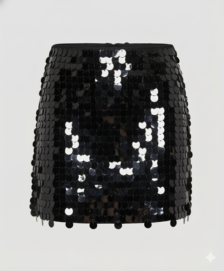 Eleganter Pailletten Rock Damen | Drune