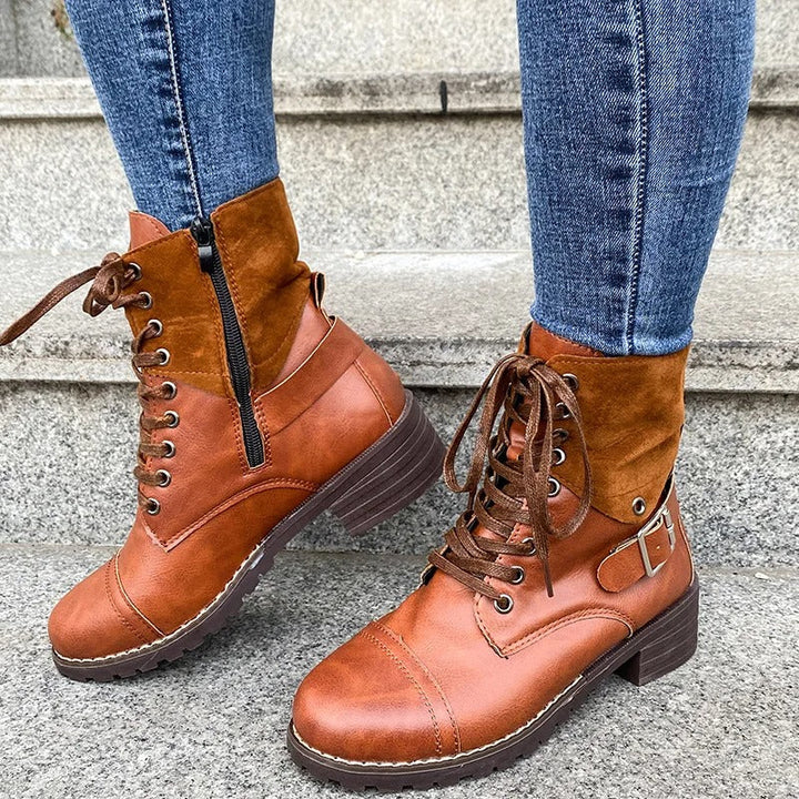 Drune - Wasserdichte Lederstiefel mit Reißverschluss