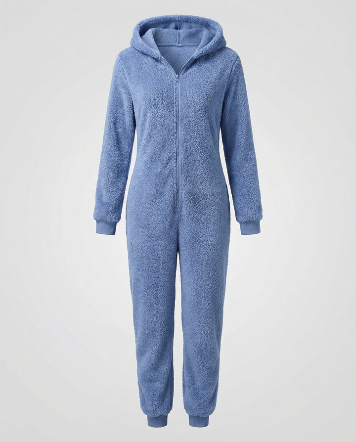 Damen Teddy Fleece Overall Kapuze | Drune