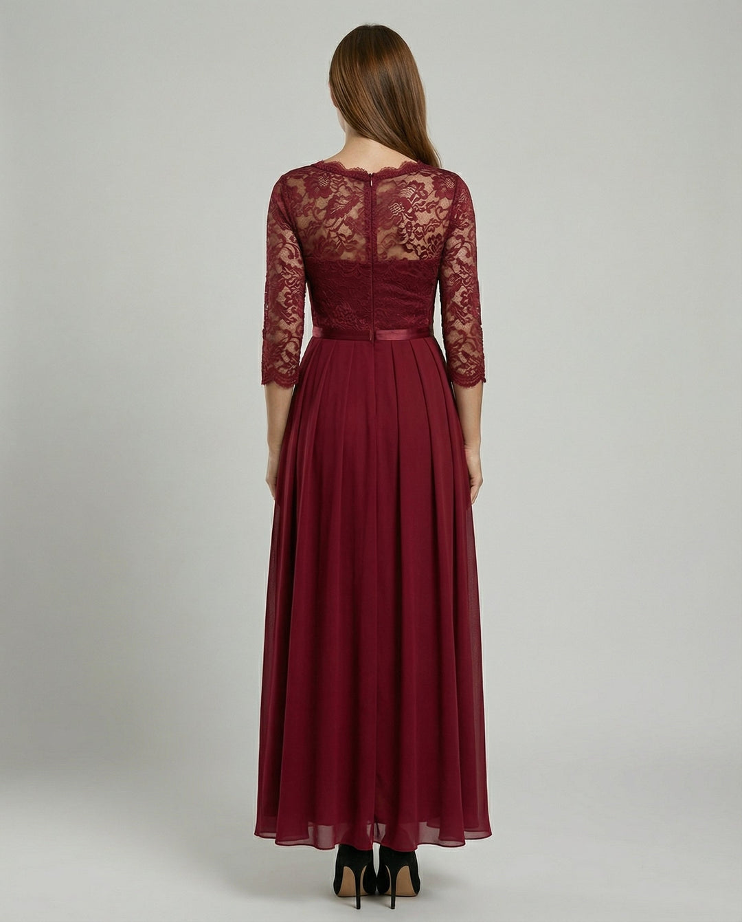 Elegantes Spitzen Brautjungfernkleid | Drune