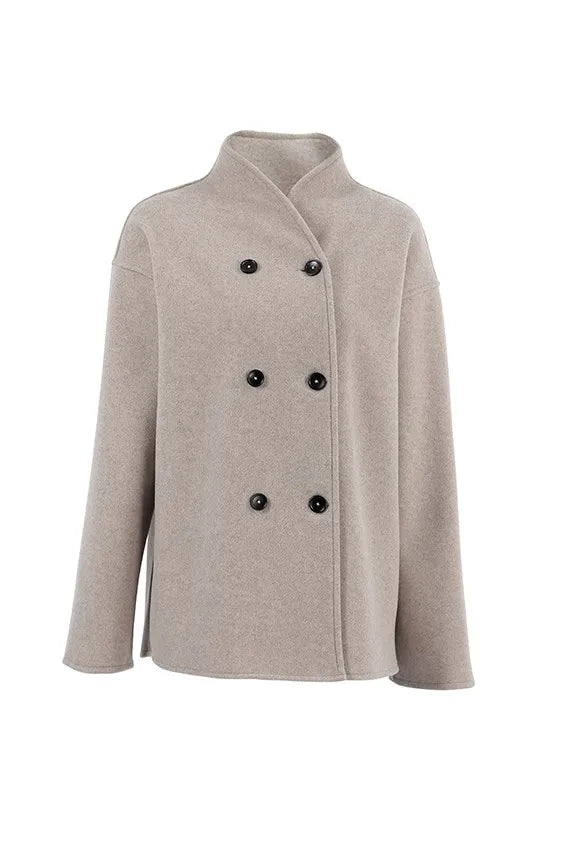 Drune | Solid Braun Langarm Knopfjacke