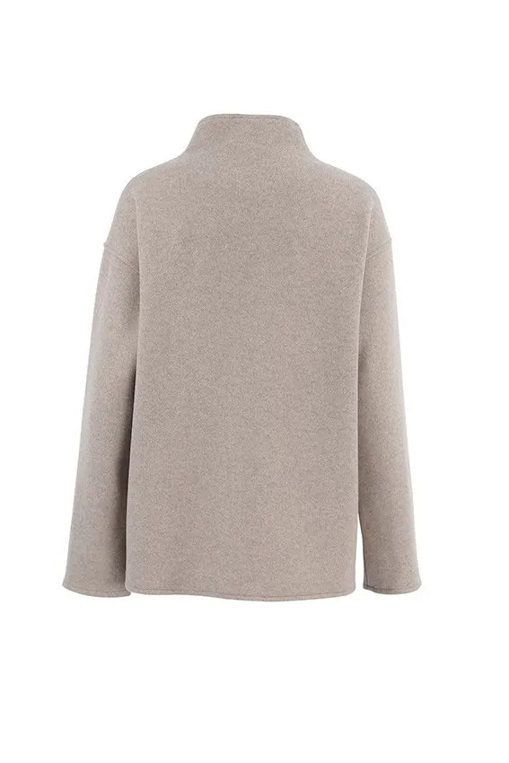 Drune | Solid Braun Langarm Knopfjacke