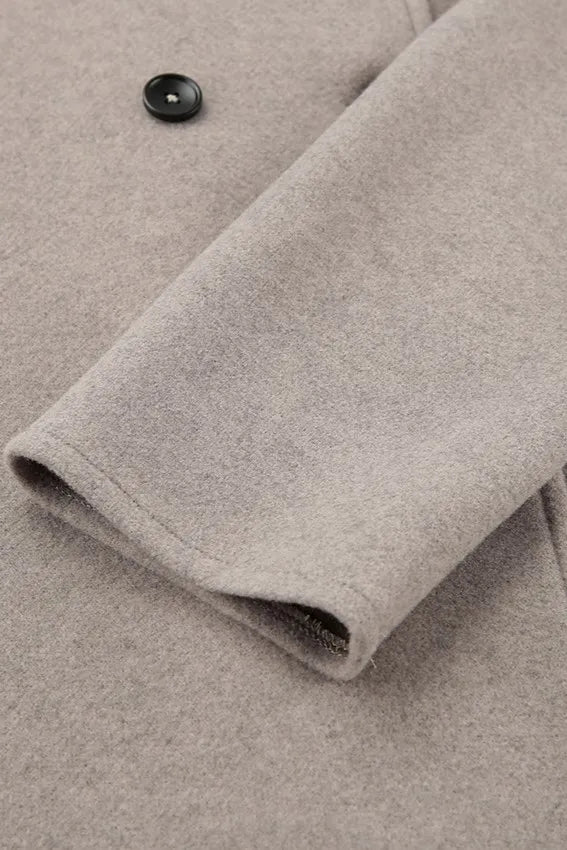 Drune | Solid Braun Langarm Knopfjacke