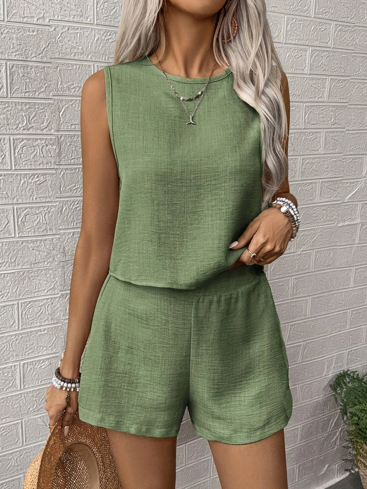 Drune | Elegantes Sommer Satz Mit Ärmellosem Top Und Shorts Für Damen