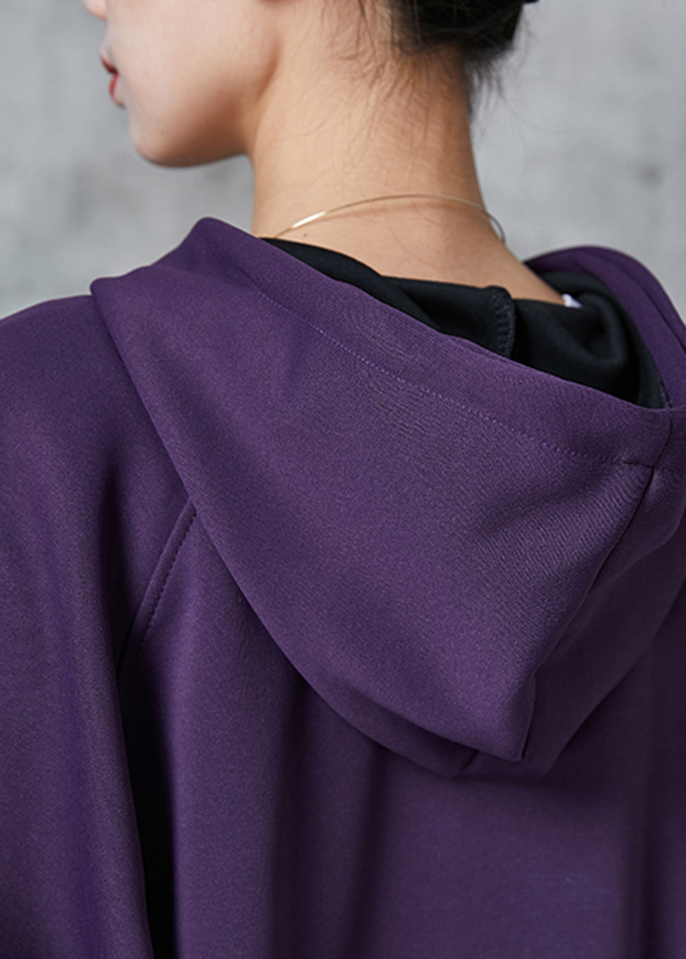 Drune | Matte lila Kapuzenjacken mit Taschen aus Baumwoll-Sweatshirt