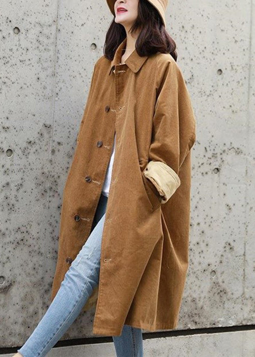 Drune | Khaki Knopf Taschen Patchwork Corduroy Mäntel