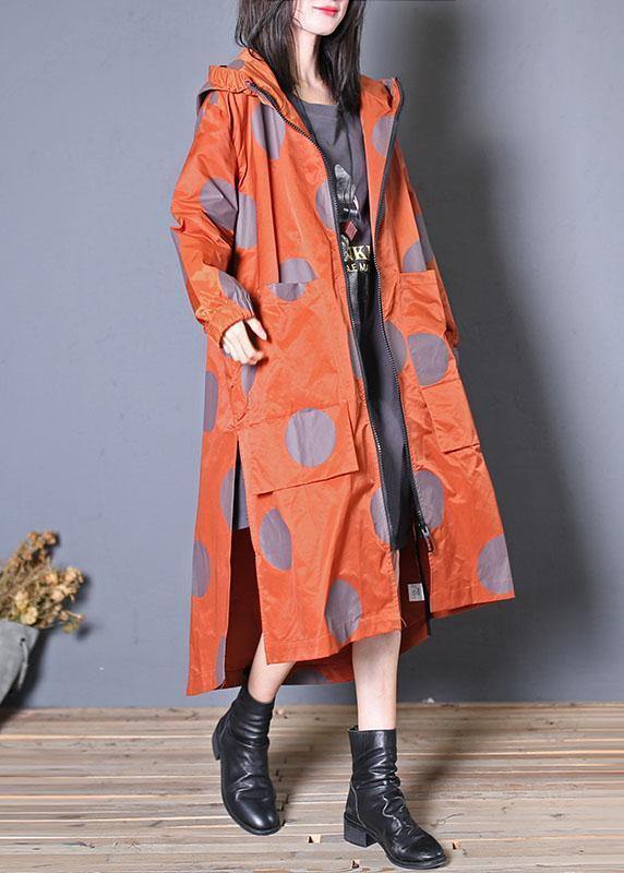 Drune | Kapuzen-zipper Feine Kleidung rot gepunktete Kleider Mäntel