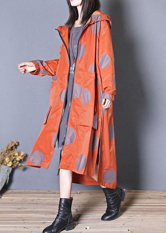 Drune | Kapuzen-zipper Feine Kleidung rot gepunktete Kleider Mäntel