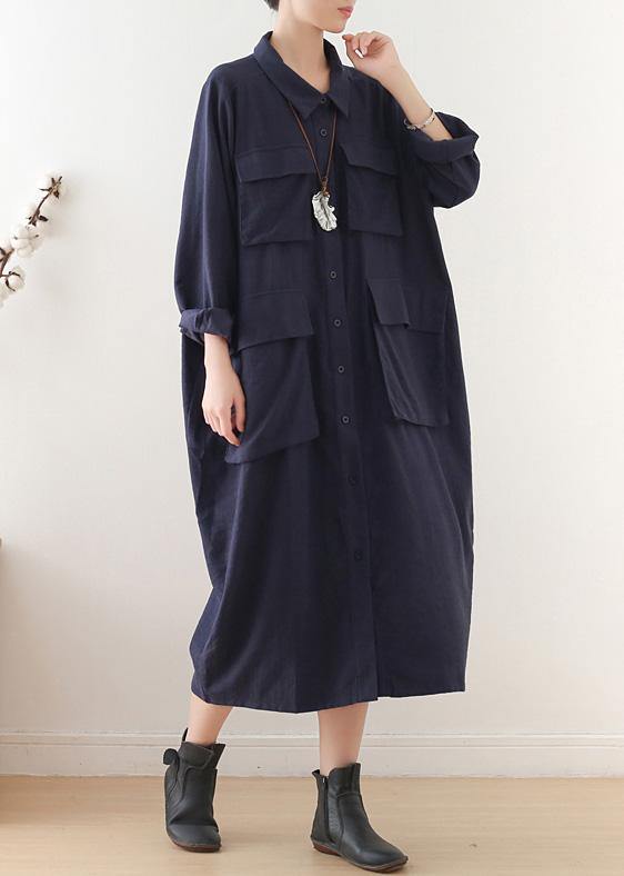 Drune | Revers-Taschen Plus-Size-Kleidung für Frauen schwarze Knie Frauenmäntel