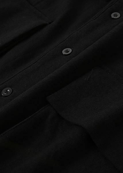 Drune | Revers-Taschen Plus-Size-Kleidung für Frauen schwarze Knie Frauenmäntel