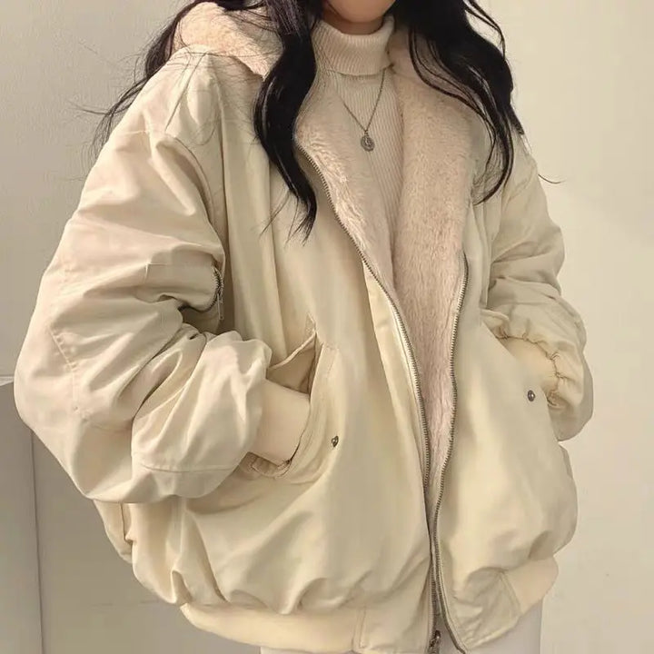 Drune | Übergroße Jacke mit Plüschfutter und Kapuze